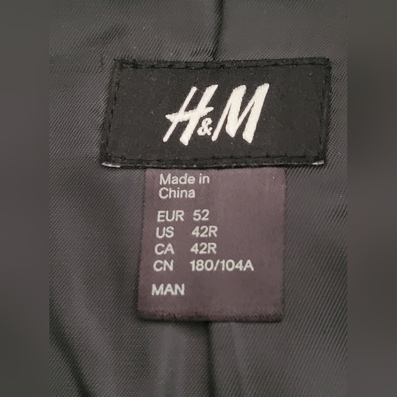 H&M Size 42R Men's Suite Blazer Gray Grey in Excellent Pre-loved Condition! - Picture 7 of 7